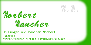 norbert mancher business card
